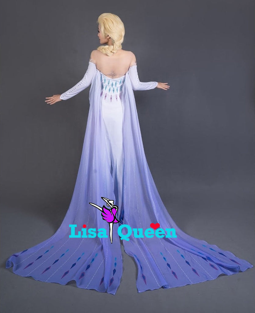 elsa frozen white dress Elsa Coronation Dress Spangle White Dress Frozen 2 Elsa Cosplay Costum – Mermaidcosplay