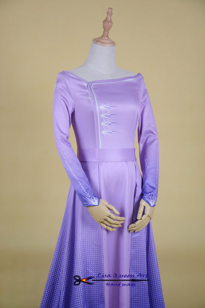Purple Violet Cosplay Costume Frozen 2 Elsa Dress Nightgown Gown Pink Arendelle Bedroom Dress