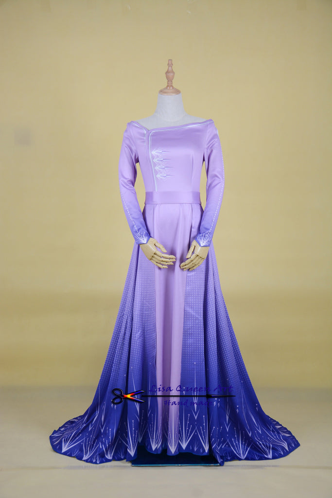 Purple Violet Cosplay Costume Frozen 2 Elsa Dress Nightgown Gown Pink Mermaidcosplay Purple Violet Cosplay Costume Frozen 2 Elsa Dress Nightgown Gown Pink Mermaidcosplay