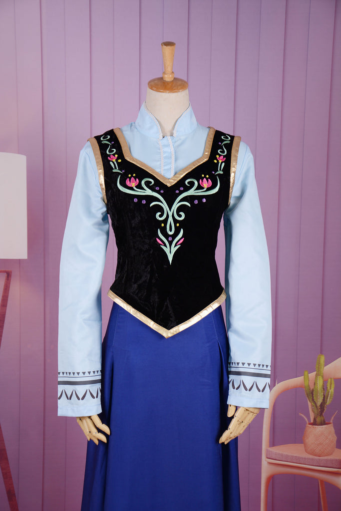 Costume Cosplay Adult birthday outfit Frozen Anna dress Anna Embroider Mermaidcosplay Costume Cosplay Adult birthday outfit Frozen Anna dress Anna Embroider Mermaidcosplay