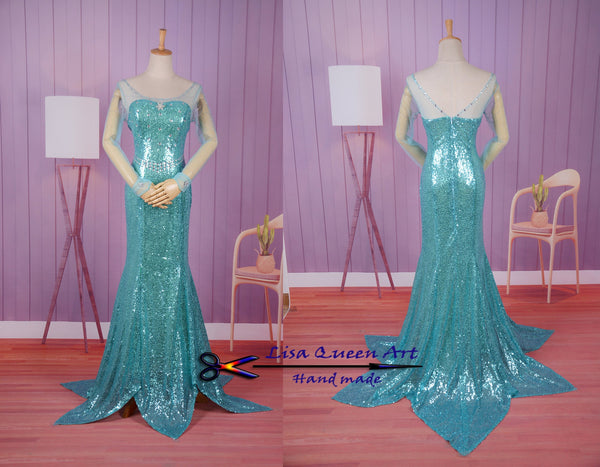 Elsa Coronation Spangle Dress Frozen Elsa Cosplay Costume