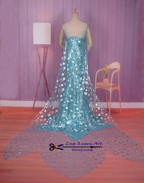 Elsa Coronation Spangle Dress Frozen Elsa Cosplay Costume