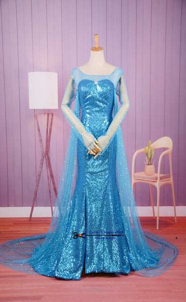 Elsa Coronation Cosplay Dress Spangle Dress Frozen Elsa Cosplay Costume