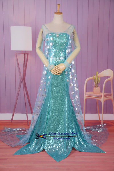 Elsa Coronation Spangle Dress Frozen Elsa Cosplay Costume