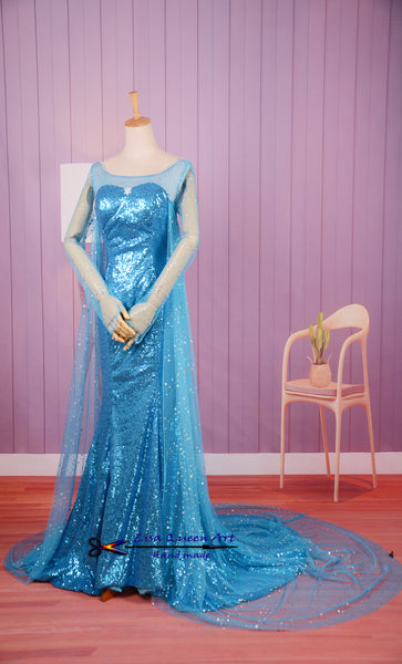 Elsa Coronation Cosplay Dress Spangle Dress Frozen Elsa Cosplay Costume