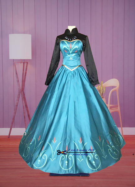 Elsa Cosplay Printed suits Custom Made Size Frozen Elsa Queen Cosplay Costume Adult Frozen