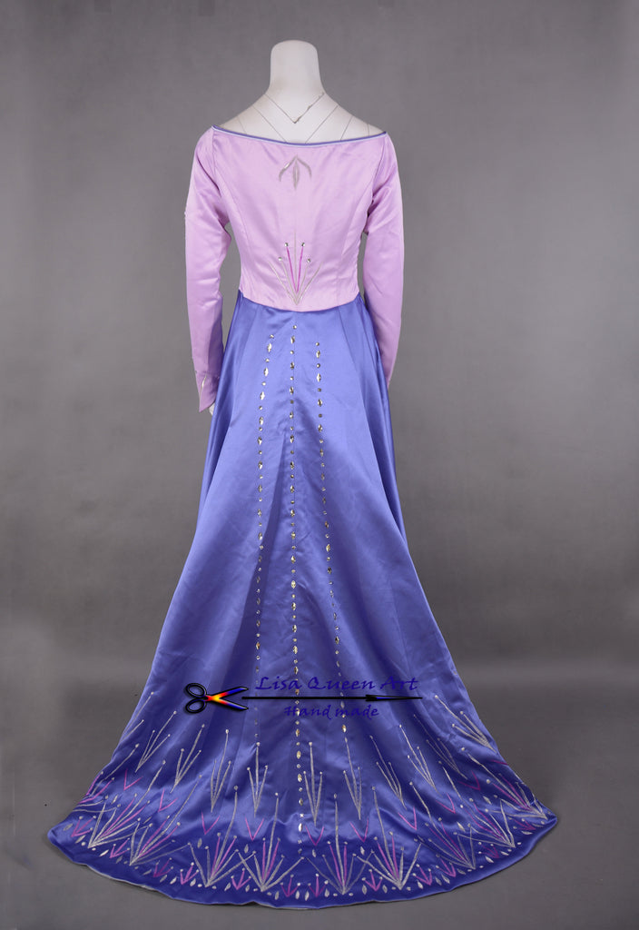 elsa purple dress Violet Cosplay Costume Frozen 2 Nightgown Gown Pink Mermaidcosplay A dressSize Frozen Elsa Doll Purple Dress