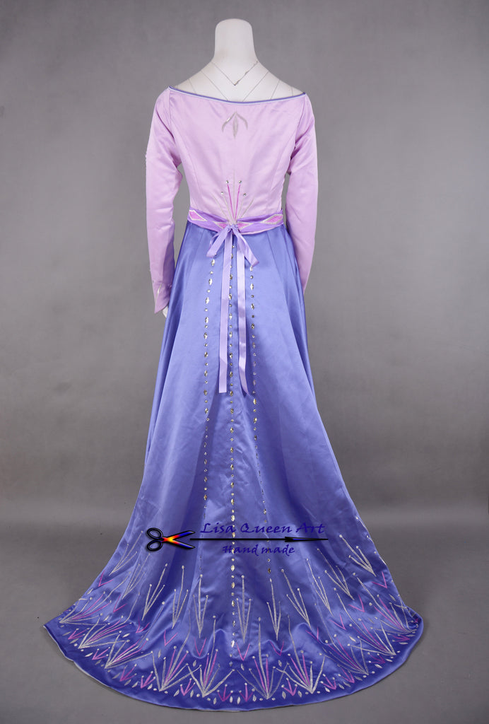 Frozen Elsa Embroidered violet Costume Frozen Elsa Queen Cosplay Costu – Mermaidcosplay