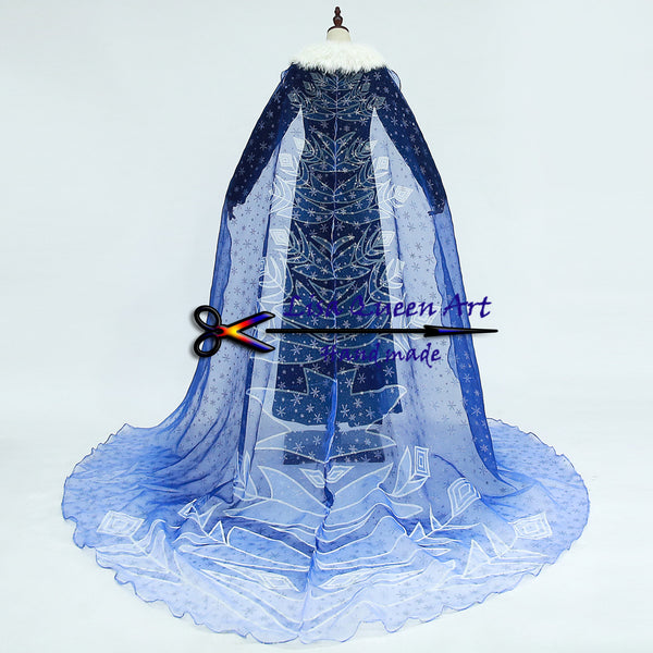 Frozen Elsa Cosplay Velvet Costume Custom Made Size Frozen Elsa Queen Cosplay Costume Adult