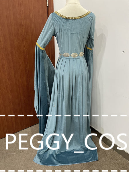 Galadriel Cosplay Dress The Lord of the Rings Cosplay Costume Galadriel Cosplay Cloak Blue Fairy Queen Cosplay Lady Halloween Cosplay