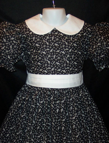 Gorgeous Black Music Notes Recital Dress Custom Girls Size