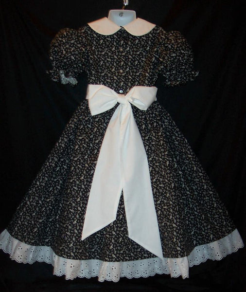 Gorgeous Black Music Notes Recital Dress Custom Girls Size