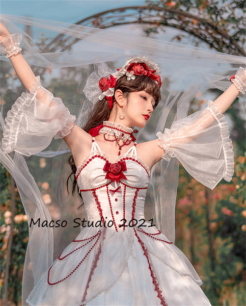 Gorgeous White Lolita Prom Dress Vintage flower lolita Dress Prom Dress Graduation Dress Birthday Gown Adult Ceremony Dress Prom Party Dress