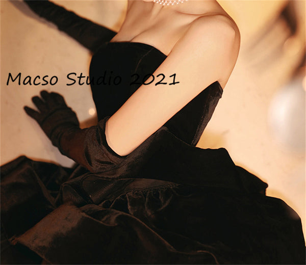 CUSTOM Gothic Black Hepburn style dress Prom Dress Elegant Women Wedding Dress Birthday Gown Evening Prom Party Dress Graduation Dress