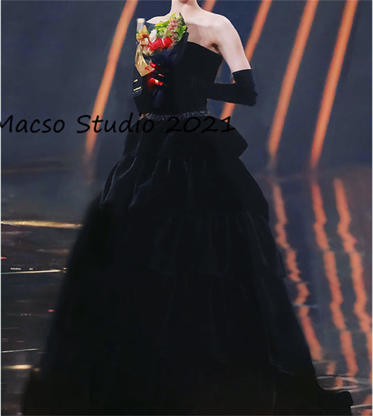 CUSTOM Gothic Black Hepburn style dress Prom Dress Elegant Women Wedding Dress Birthday Gown Evening Prom Party Dress Graduation Dress