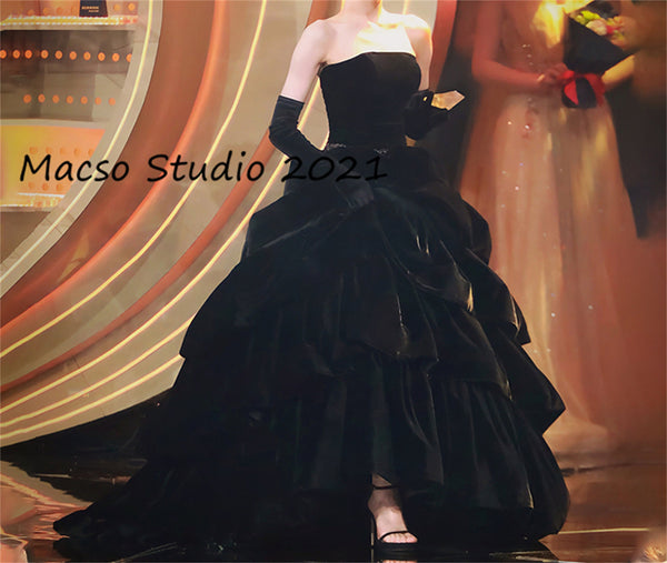 CUSTOM Gothic Black Hepburn style dress Prom Dress Elegant Women Wedding Dress Birthday Gown Evening Prom Party Dress Graduation Dress