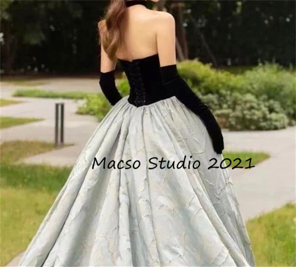CUSTOM Gothic Black Velvet Blue Party Dress Elegant Birthday Gown Women Wedding Dress Evening Prom Graduation Dress Princess Dress