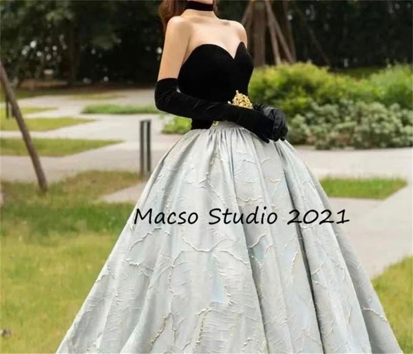 CUSTOM Gothic Black Velvet Blue Party Dress Elegant Birthday Gown Women Wedding Dress Evening Prom Graduation Dress Princess Dress