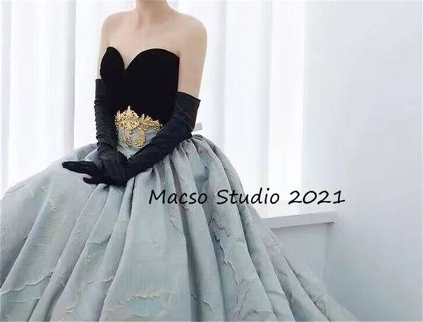 CUSTOM Gothic Black Velvet Blue Party Dress Elegant Birthday Gown Women Wedding Dress Evening Prom Graduation Dress Princess Dress