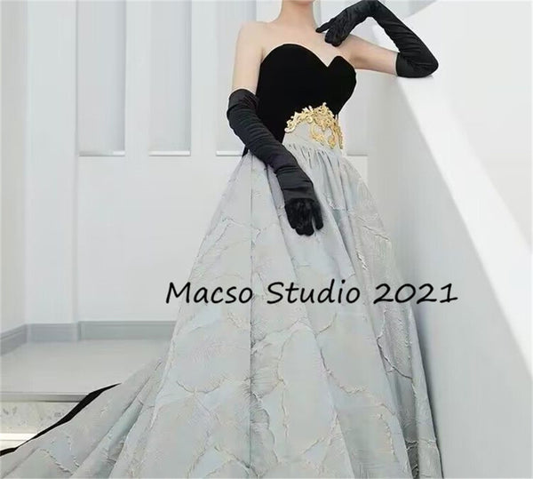 CUSTOM Gothic Black Velvet Blue Party Dress Elegant Birthday Gown Women Wedding Dress Evening Prom Graduation Dress Princess Dress