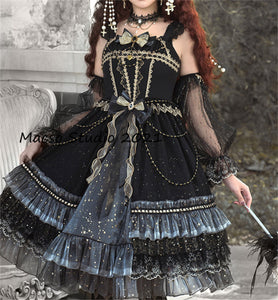 Gorgeous star Gothic black Lolita short dress Vintage lolita Dress Gra Mermaidcosplay Gorgeous star Gothic black Lolita short dress Vintage lolita Dress Gra Mermaidcosplay