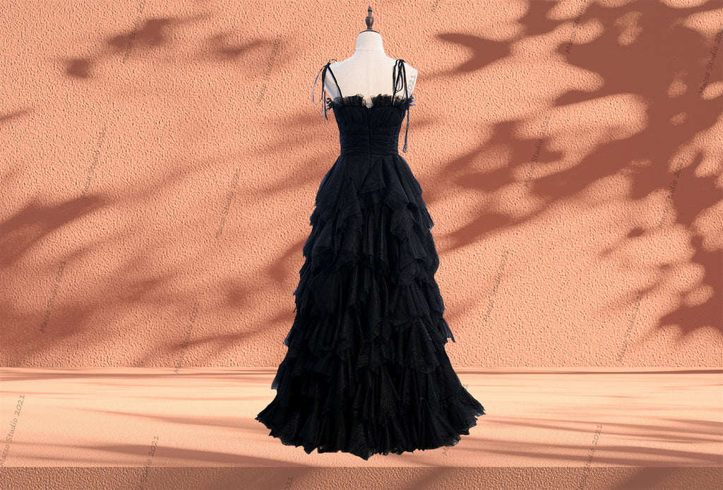 CUSTOM Gothic black Spaghetti Strap gown Prom Dress Women Wedding Dres Mermaidcosplay CUSTOM Gothic black Spaghetti Strap gown Prom Dress Women Wedding Dres Mermaidcosplay