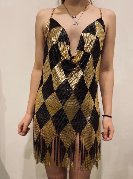 Harley Quinn Gold Dress Date Night Dress