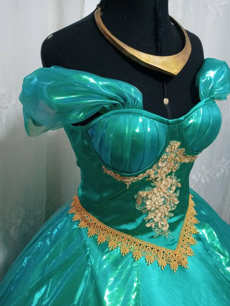 Cosplay Jasmine inspired ball gown dress customade princess costume