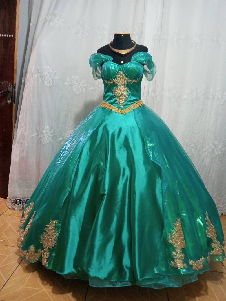 Cosplay Jasmine inspired ball gown dress customade princess costume