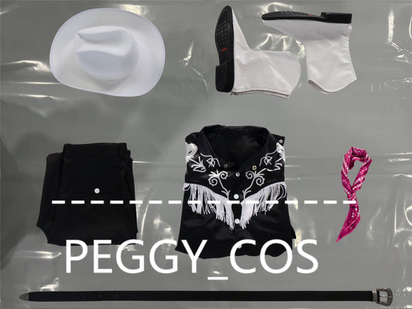 Ken Cosplay Costume Halloween Ken Cosplay Black Cosplay Outfit Set Ken Cosplay Hat Shirt Pant Performance Cosplay Couple Cosplay Outfit