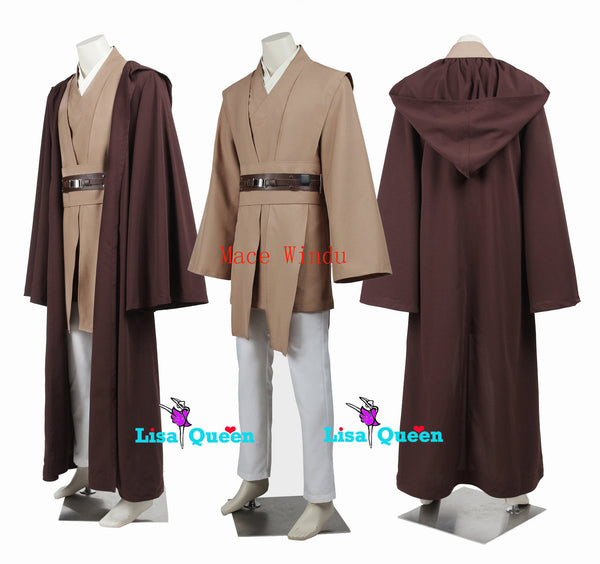 Obi Wan Kenobi Jedi tunic Robe Mace Windu cosplay costume Star Wars Jedi Knight Anakin Skywalker