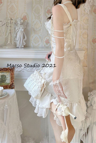 Lolita Gorgeous white mermaid dress Vintage lolita Dress Graduation Prom Dress Birthday Gown Adult Ceremony Dress Prom Party Dress