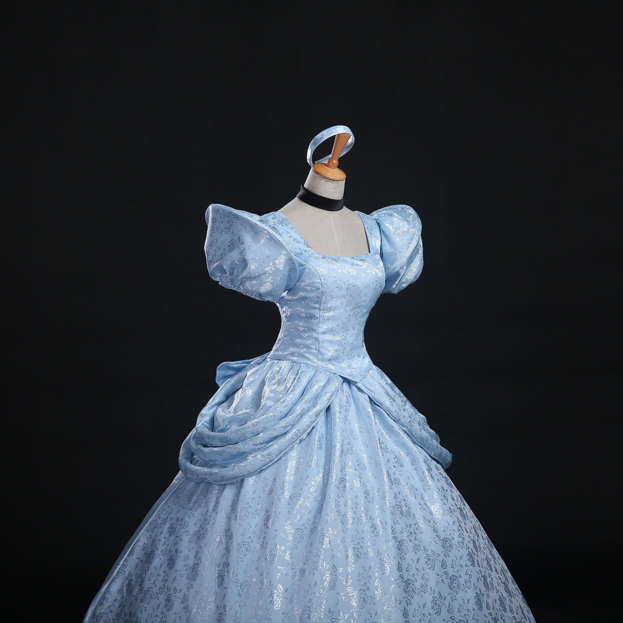 fitted lace wedding dress Luxury Light Blue Cinderella Ball Gown Lace Princess Sweet 16 Dresses US 2 / Light Blue main image 0
