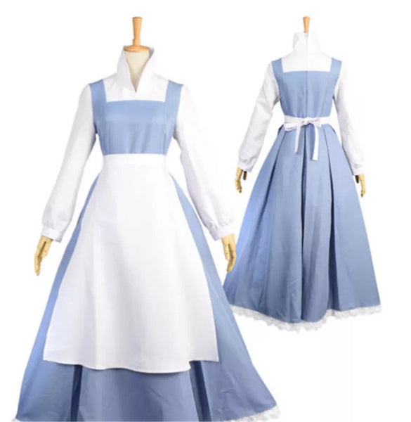 Beauty The Beast Belle Maid Cosplay Dress