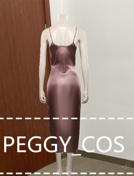 Margot Cosplay Slip Dress Lace Satin Dress For Women As Nightdress Suspender Nightdress