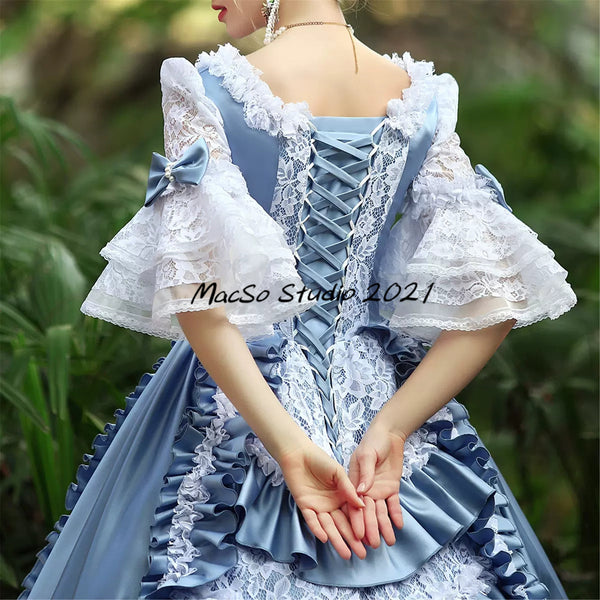 Medieval costume dress Blue 18th Century dress Court Gown STYLE princess dress women Baroque Cosplay Dress Girl Halloween costume