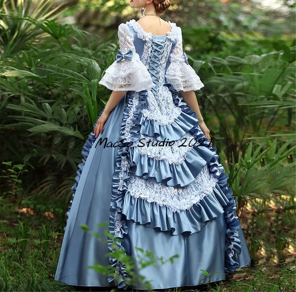 Medieval costume dress Blue 18th Century dress Court Gown STYLE princess dress women Baroque Cosplay Dress Girl Halloween costume