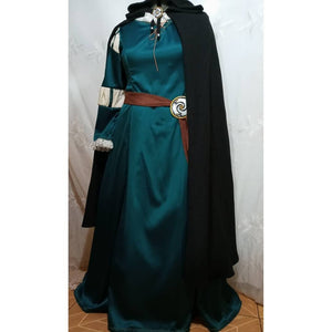 Cosplay Merida Brave dress adult cloack brooch costume princess inspired