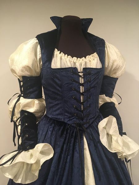 Midnight blue Velvet Renaissance wedding dress