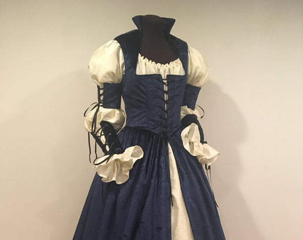 Midnight blue Velvet Renaissance wedding dress