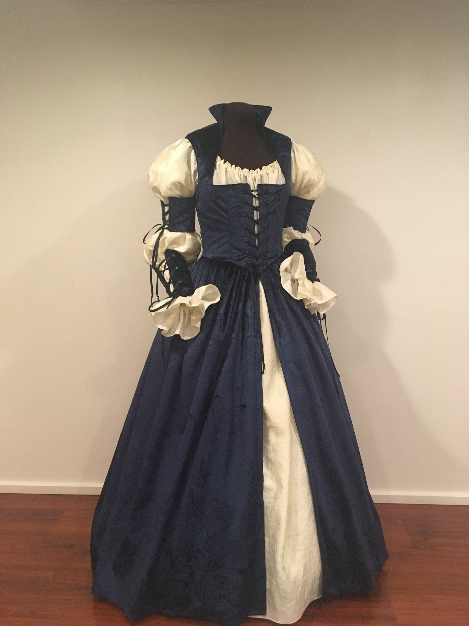 Midnight blue Velvet Renaissance wedding dress