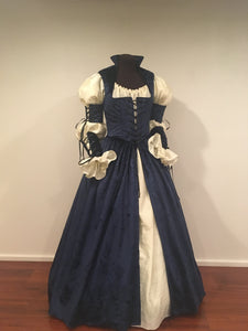 Midnight blue Velvet Renaissance wedding dress