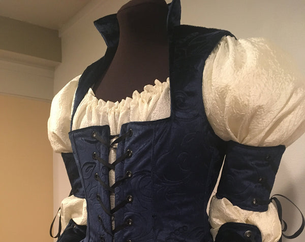Midnight blue Velvet Renaissance wedding dress
