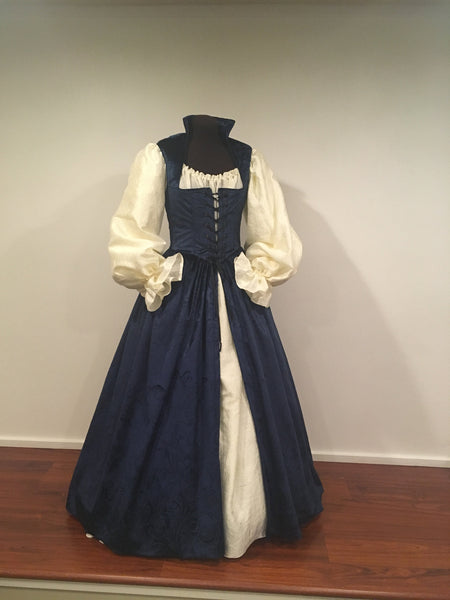Midnight blue Velvet Renaissance wedding dress