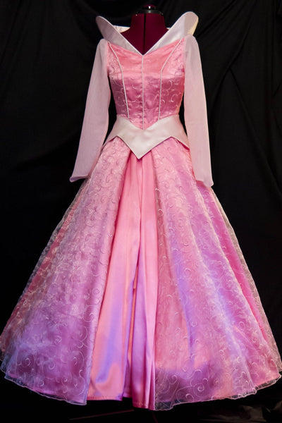Pink Swirls ADULT Sleeping Beauty Aurora Costume GOWN Custom Cosplay