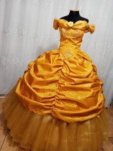 Cosplay Princess Belle Ball gown golden Dress Dress customade princess MADE to ORDER