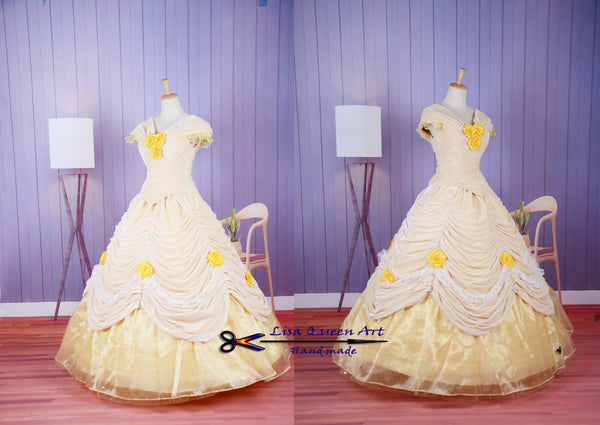 Princess Belle Cosplay Dress The Beauty and The Beast Belle Cosplay Costume