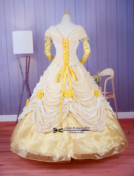Princess Belle Cosplay Dress The Beauty and The Beast Belle Cosplay Costume