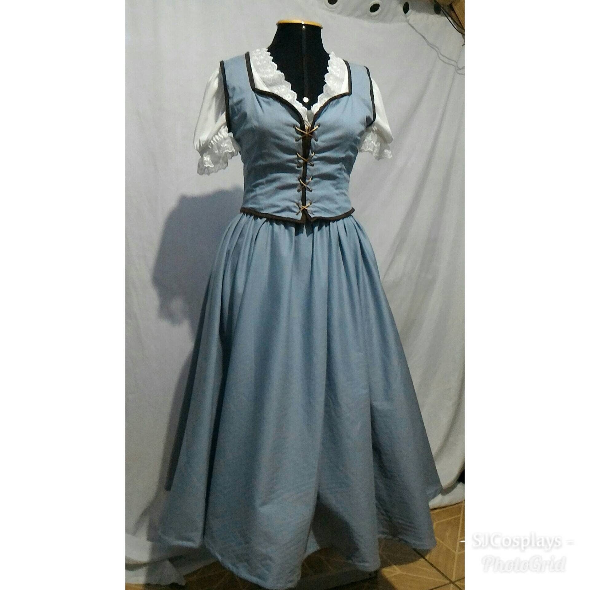 Princess Belle OUAT princess adult version Once Upon a time blue dress –  Mermaidcosplay