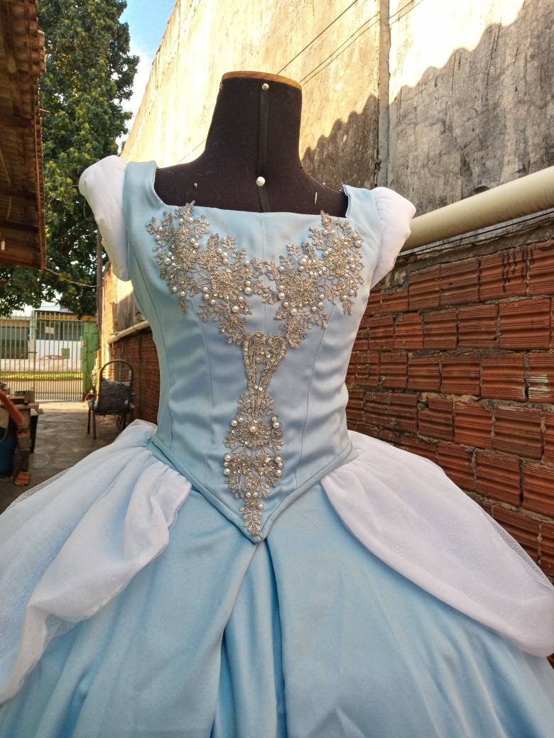 Cosplay Princess Cinderella dress costume princess Dress adult MADE to ORDER hoopskirt